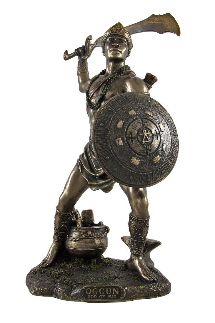 ヴェロネーゼ製ブロンズ風 戦争、製鉄と狩猟の神、オッグンの彫像 彫刻/Veronese Bronzed Oggun God of War, Iron and Hunting （輸入品｜浪漫堂ショップ