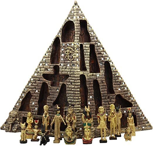 エジプトの記念碑 ピラミッド・ディスプレイ彫像 16のミニチュアの神々