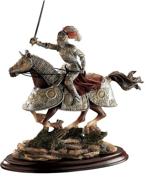 突撃する騎士像 中世ヨーロッパ甲冑ナイト 歴史彫像 重装騎兵 十字軍 百年戦争 ナイト鋼板甲冑 新築祝い誕生祝い 贈り物プレゼント 輸入品 男性に人気