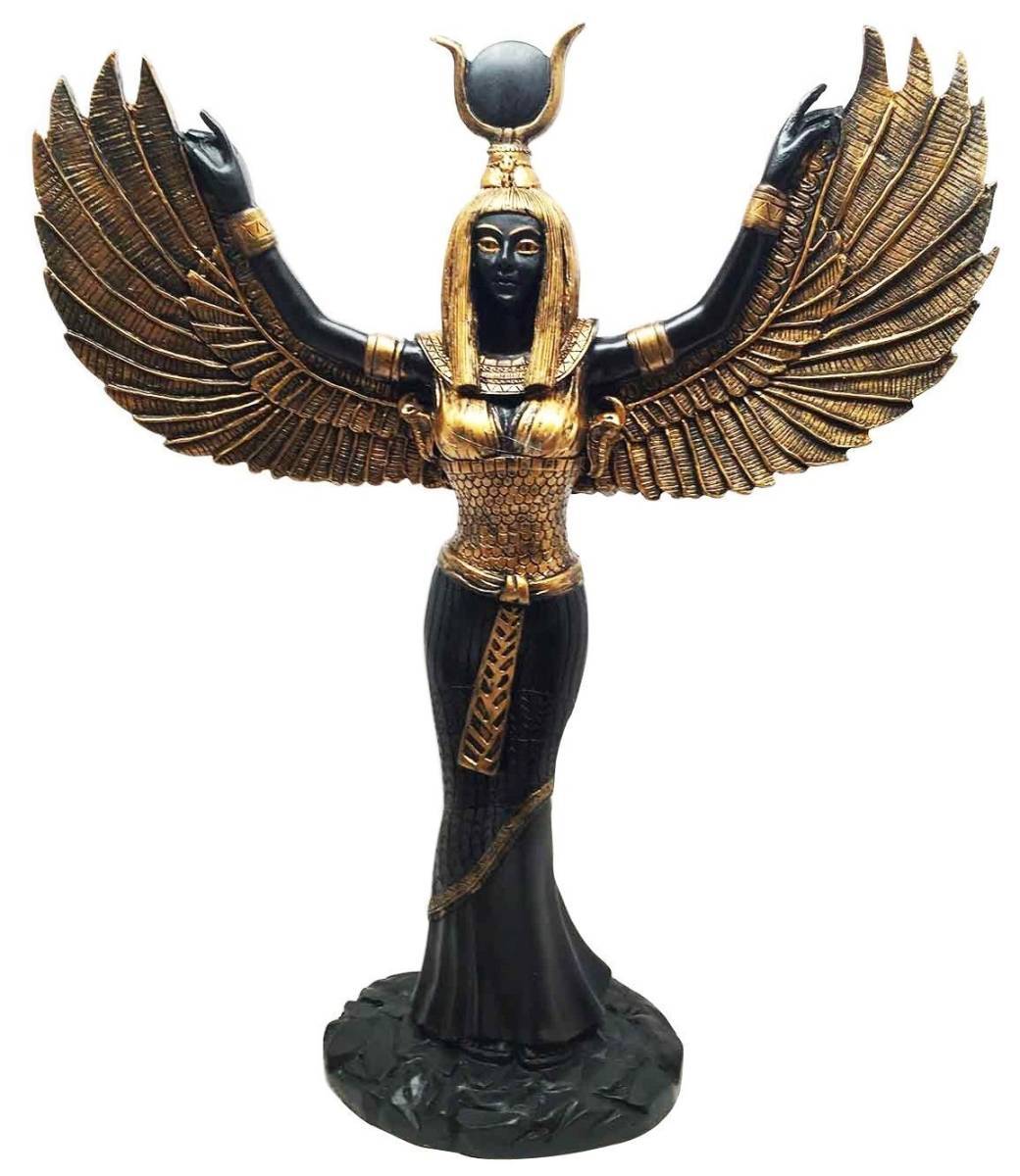 古代エジプト彫刻 翼を広げた自然と神秘の女神 イシス神 置物彫像 ピラミッド スフィンクス ファラオ 神殿 王宮 プレゼント贈り物 輸入品 Scadep Org