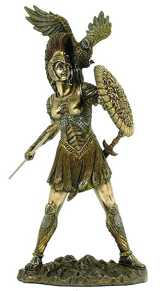 楽天市場】古代ギリシャの女神 槍と盾を持った、アテナ神 ブロンズ風 