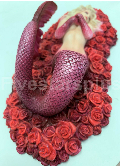 楽天市場 バラの海に浮かぶ 赤い人魚像 彫刻 アーティスト セリーナ フェネク作 置物 彫像 輸入品 浪漫堂ショップ
