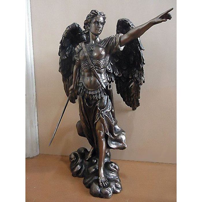 聖天使ウリエルのブロンズ風彫像 守護天使 ミュージアムレプリカ