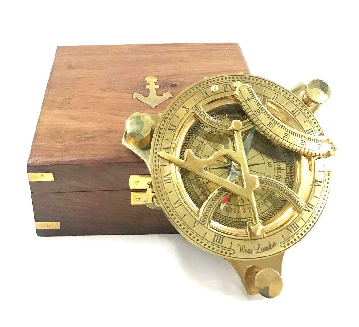 楽天市場 4インチ サンデル コンパス 羅針盤 箱サイズ 5インチ 12 7ｃｍ 磁気方位 ソリッド ブラス サンダイヤル 航海術 大洋 真鍮 Sundial Compass Solid Brass Sun Dial 輸入品 浪漫堂ショップ