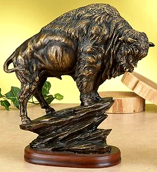 Antiqued Bronze Finish American Buffalo Statue Bison