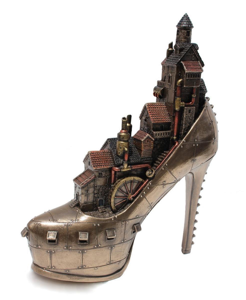 スチームパンク風 スティレットヒール(婦人靴)アイロンポリス 彫像/ Steampunk Stiletto Hill Ironopolis Cold Cast Bronze (輸入品)|浪漫堂ショップ