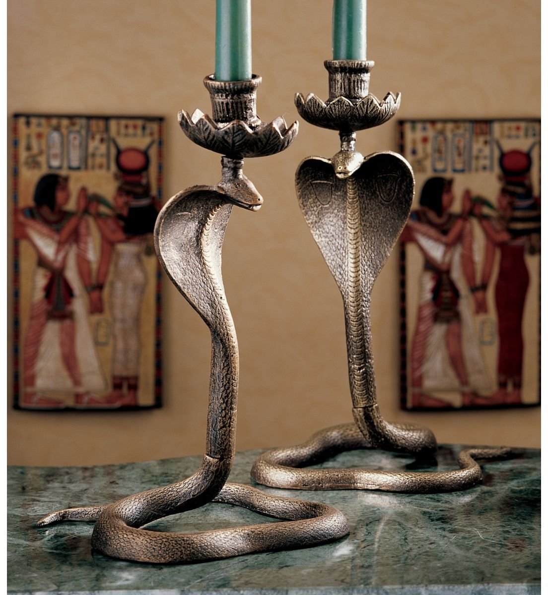 楽天市場 デザイン トスカノ製 Uraeus 蛇形記章 ウラエウス 古代エジプト王家のコブラ 鋳造燭台 シングル 彫刻 彫像 輸入品 浪漫堂ショップ