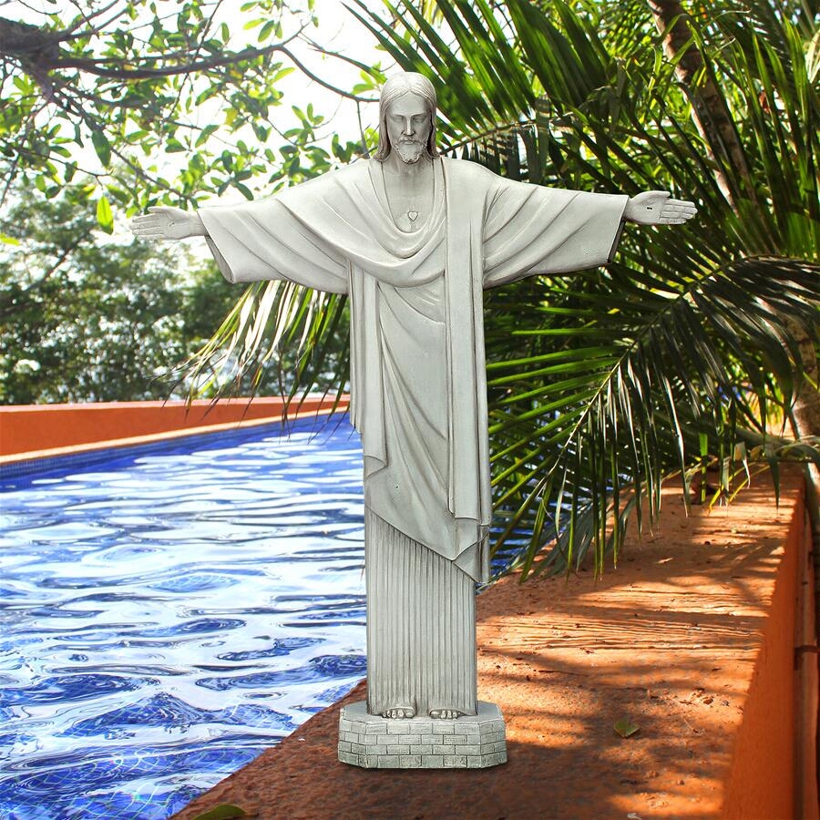 ブラジル コルコバードのキリスト像 宗教像 彫る像 形像 カトリックチャペル 壇 ガーデニング パルコ 芝生 引出で物 インポート雅 Alstoncompany Com