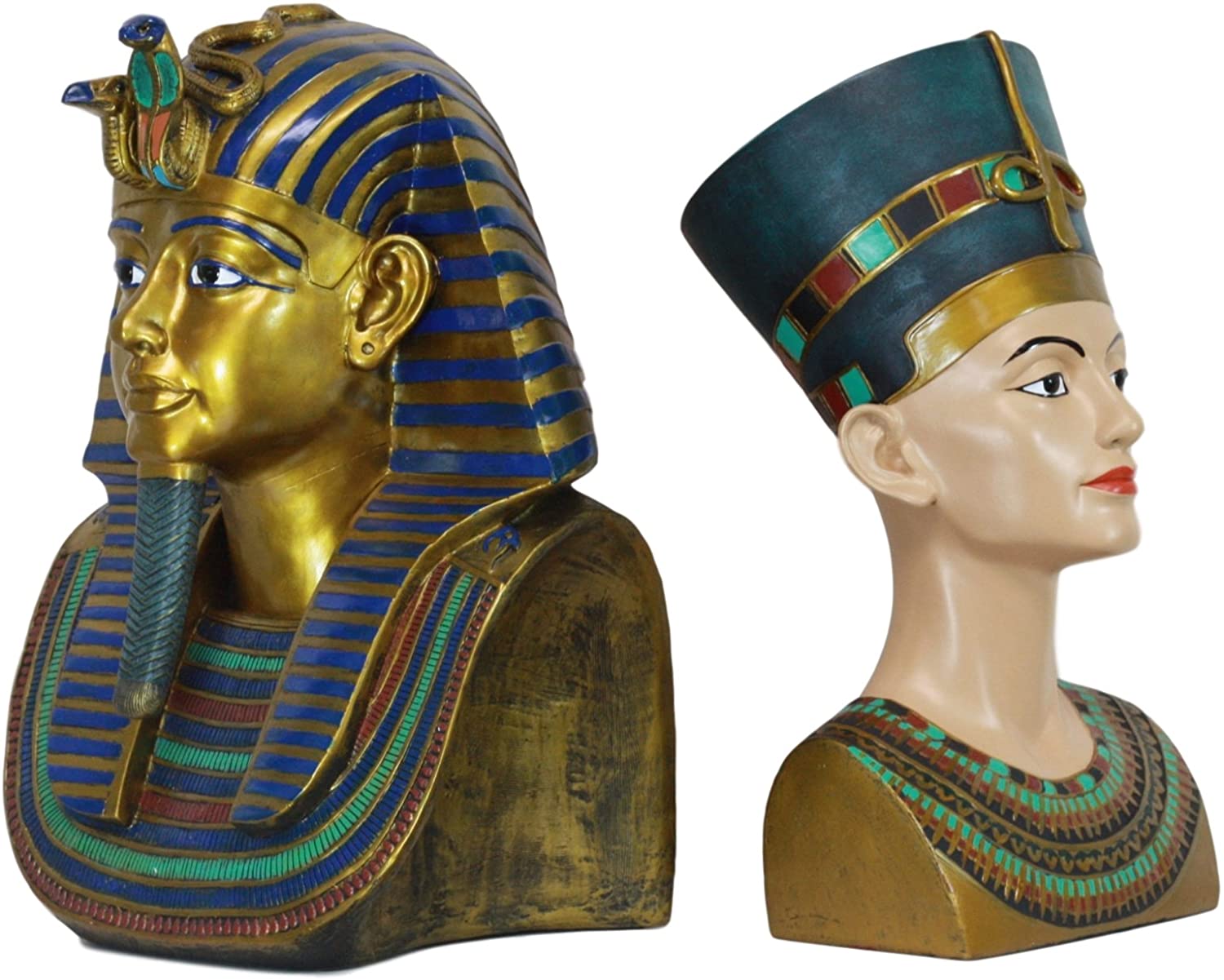 楽天市場 大型 古代エジプトのファラオ ツタンカーメンと女王ネフェルティティの胸像 彫像 彫刻セット ナイル川 ピラミッド 輸入品 浪漫堂ショップ