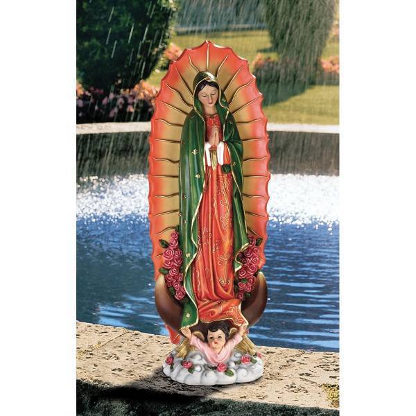 グアダルーペの聖母マリア像 彫像 キリスト教彫刻 宗教美術 ガーデニング屋内外 輸入品 ポイント10倍
