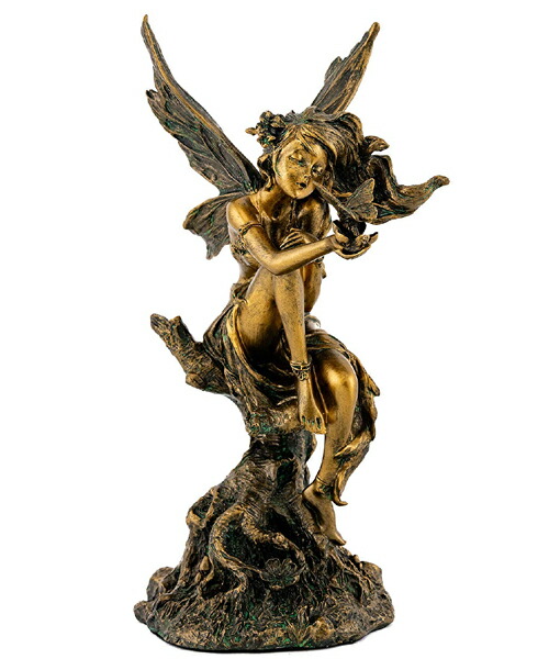 楽天市場 フォレストフェアリー 森の妖精 彫像 アンティークブロンズ風 彫像 高さ約ｃｍ Forest Fairy Butterfly Statue 輸入品 浪漫堂ショップ