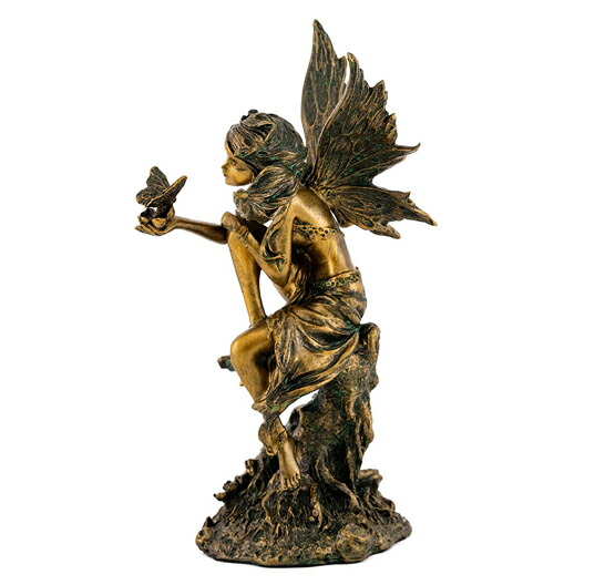 楽天市場 フォレストフェアリー 森の妖精 彫像 アンティークブロンズ風 彫像 高さ約ｃｍ Forest Fairy Butterfly Statue 輸入品 浪漫堂ショップ