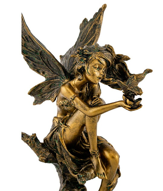 楽天市場 フォレストフェアリー 森の妖精 彫像 アンティークブロンズ風 彫像 高さ約ｃｍ Forest Fairy Butterfly Statue 輸入品 浪漫堂ショップ
