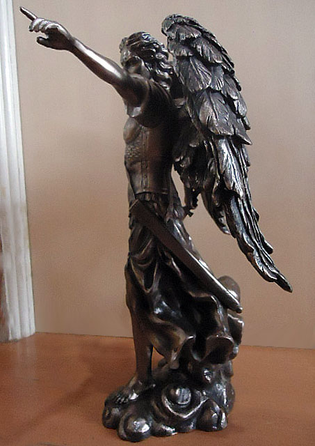 聖天使ウリエルのブロンズ風彫像 守護天使 ミュージアムレプリカ