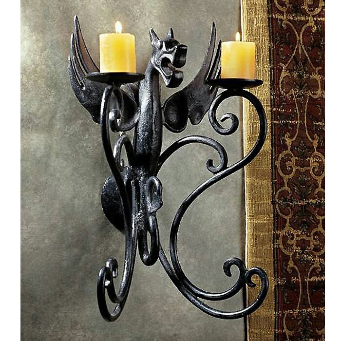 楽天市場 中世のドラゴンの燭台 西洋壁掛け キャンドルホルダー 輸入品 浪漫堂ショップ