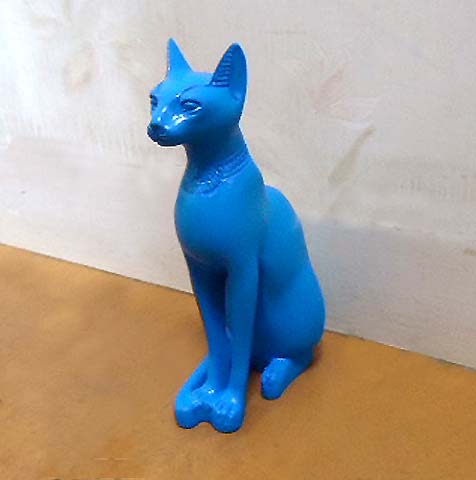 楽天市場 バステト神 猫神 彫像 彫刻 エジプト製 Bastet Cat Statue Blue Made In Egypt 輸入品 浪漫堂ショップ