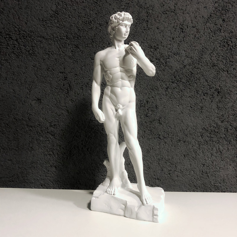アカデミア美術館 ダビデ像置物 ミケランジェロ作 アート彫刻 彫像 樹脂クラフト ホームデコレーション 贈り物(輸入品)