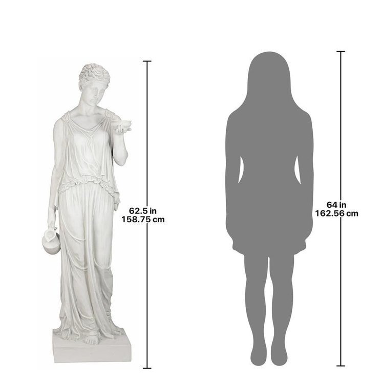 デザイン・トスカノ製トルバルセン作ヘーベー青春の女神ギリシャ神話大理石風大型彫像/広場お庭噴水ガーデニング(輸入品