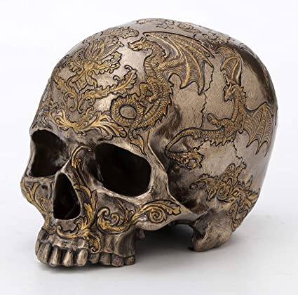 楽天市場】純ブロンズ製 スケルトン シンカー 考える骸骨ブロンズ像