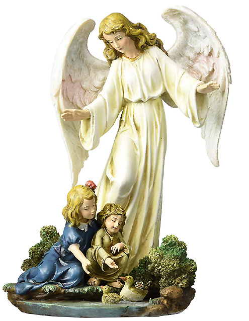楽天市場】赤ちゃんを抱いた、守護天使 彫像 カトリック フィギュア 