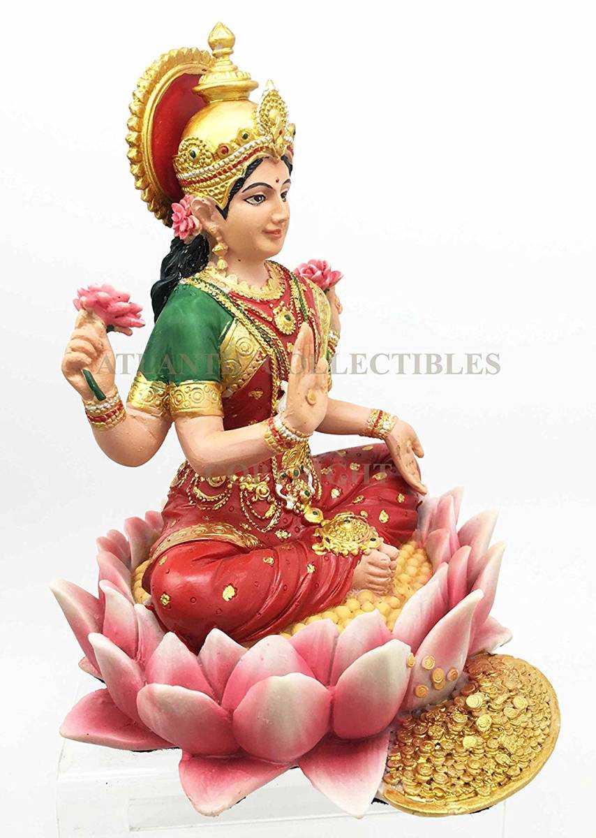 楽天市場 幸運を呼ぶ 蓮の花の上の 吉祥天 ラクシュミー ヒンズー教 女神 彫像 彫刻 Lakshmi Hindu Goddess On Lotus Statue Sculpture 輸入品 浪漫堂ショップ