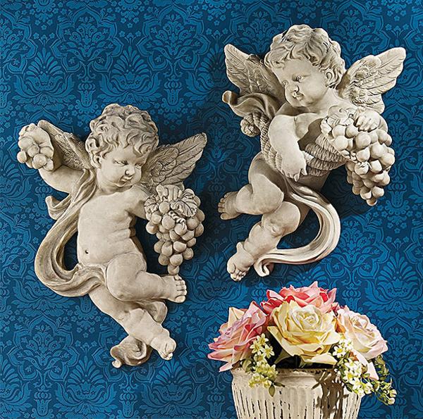楽天市場 子供の天使の壁掛け 彫像 収穫を祝う ケルビム 天使の壁彫刻 輸入品 レリーフ 教会 祭壇 洗礼 カトリック プレゼント カフェ リビング 輸入品 浪漫堂ショップ