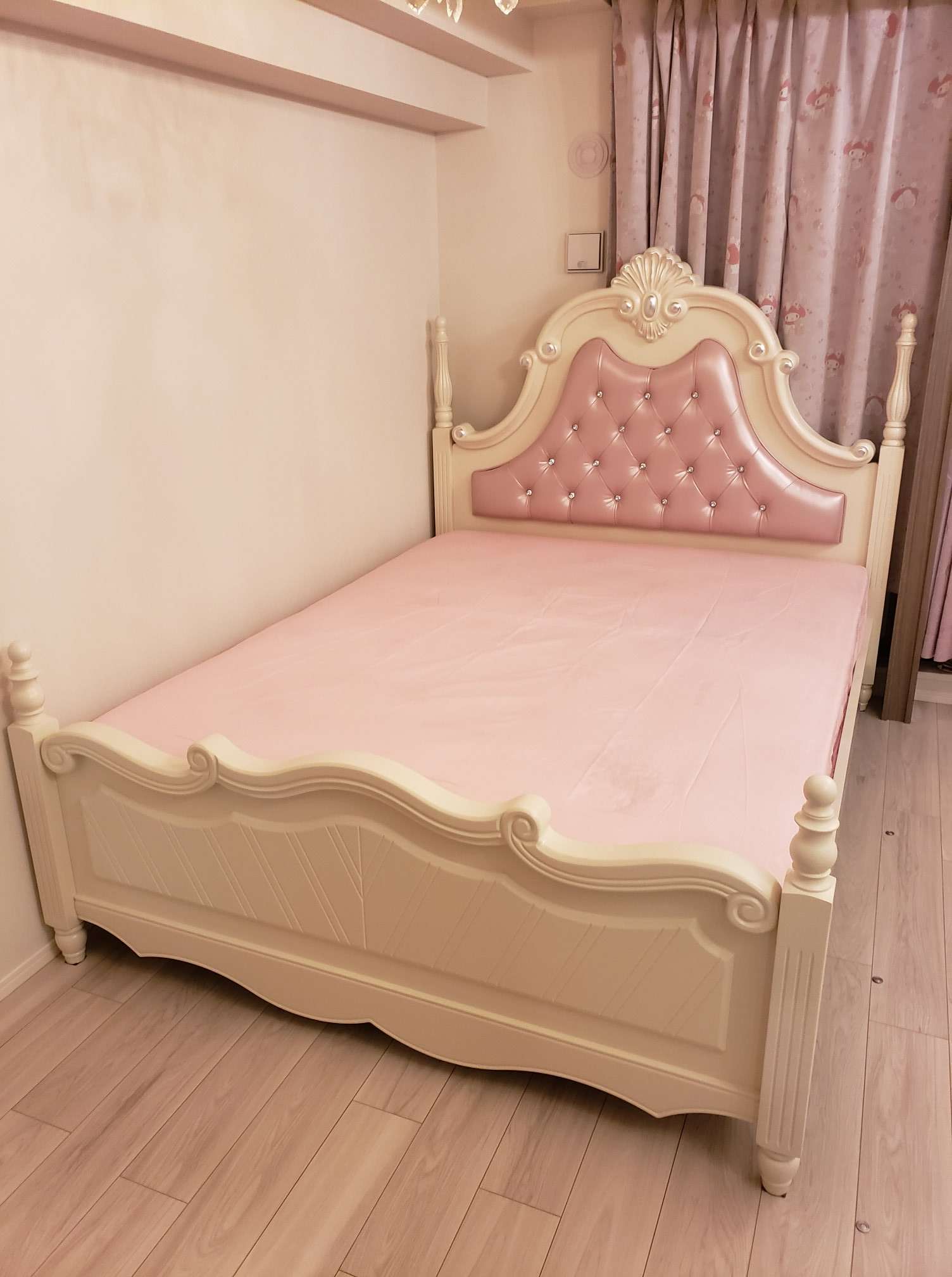 楽天市場 10 Offクーポン配布中 6 22 火 00 23 59 姫系 ベッド セミシングル ショート丈 柵付きベッド Pretty プリティシリーズ ベッドフレーム セミシングルベッド ショートベッド プリンセス ベッド すのこベッド 木製 白 ホワイト 子供用 ロマンティック