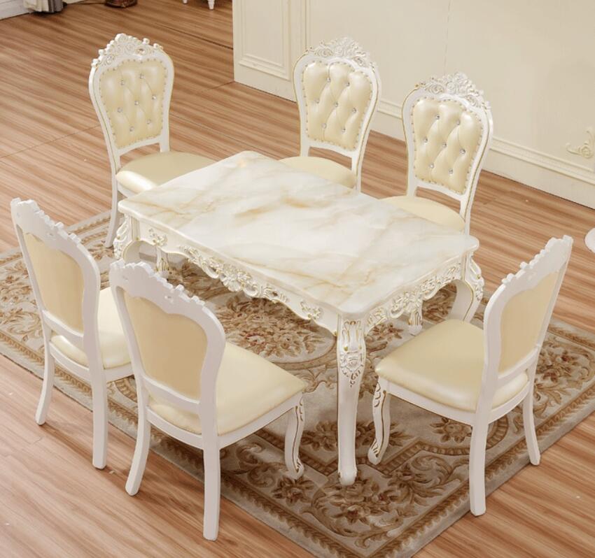 ロココ調白家具姫系ダイニングテーブル ロココ調 ダイニングテーブル5点セット 160cm 本皮 ピンク