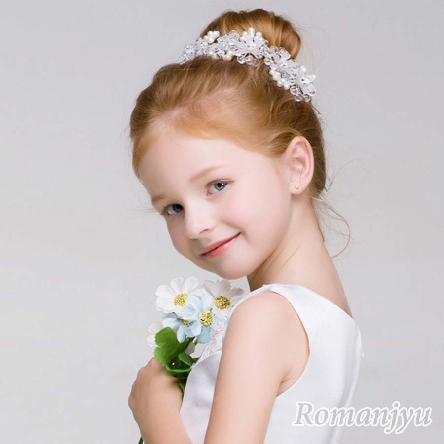 楽天市場 メール便発送 子供髪飾り 発表会 ヘアアクセサリ 子どもドレス ヘッドドレス フォーマル 結婚式 リングガール キッズキッズドレス ティアラ キッズ ヘッドドレス ヘアアクセサリー 浪漫樹