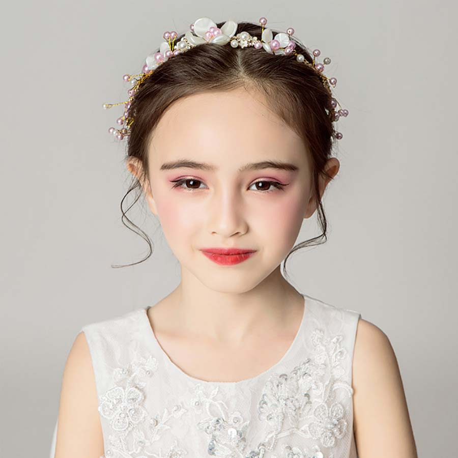 楽天市場 送料無料 ヘアアクセサリー ヘッドドレス 子供 花冠 ヘッドアクセサリー カチューシャ フラワーカチューシャ フラワーモチーフ 髪飾り 子供髪飾り ビジュー パール リボン 立体フラワー 結婚式 発表会 ピアノ発表会 七五三 プレゼント メール便発送 浪漫樹