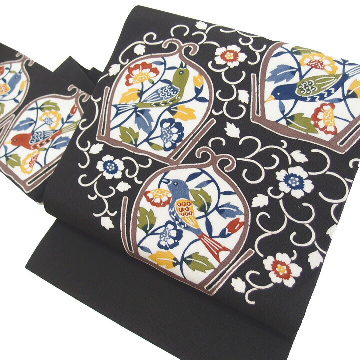 楽天市場】名古屋帯 九寸帯 栗山吉三郎工房 和染紅型 菊 唐草