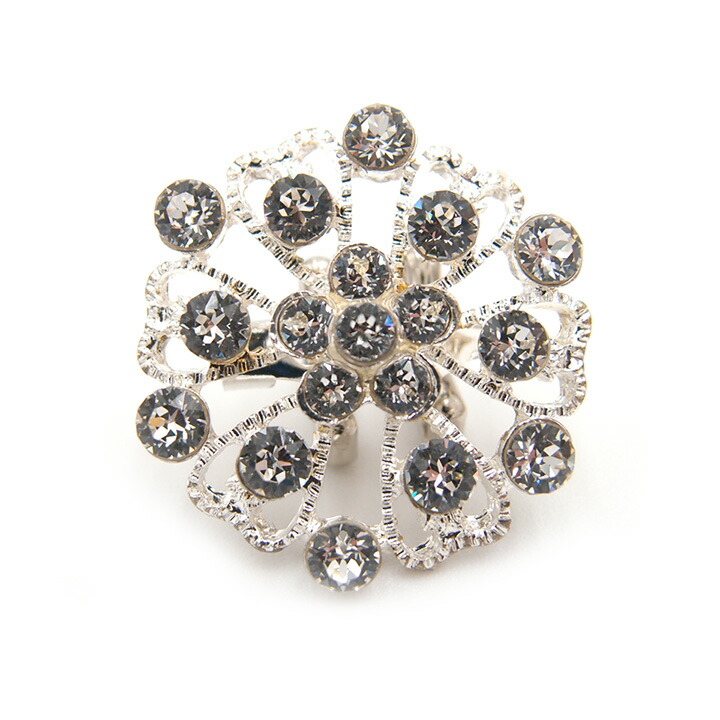 ブローチ帯留め スワロフスキー SWAROVSKI クリスタル シルバー 花 箱付き カジュアル レディース T28 sw10