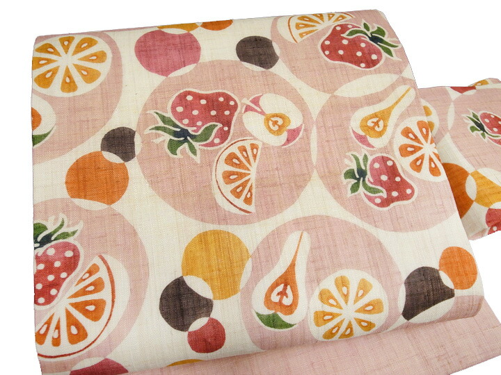 【和遊館】ONC456　夏帯仕立付！「栗山吉三郎」麻和染紅型紋紗九寸名古屋帯　疋田入菊 京都 栗山工房 本麻 九寸名古屋帯 夏帯 和染紅型 更紗鳥 水色