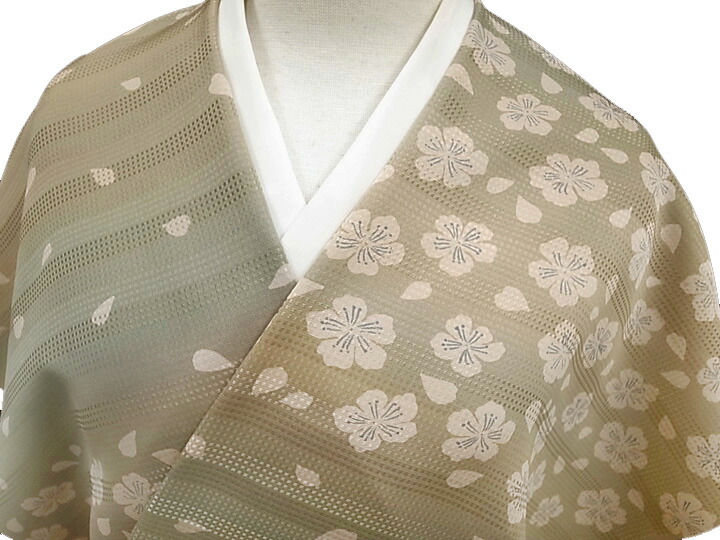 【百貨店SALE】御召しもの 羽織 厚地の外套 布切れ 正絹 未仕立てもの言い慣わし芸術京友禅 さくら段暈し布切れ モカ系 新品 c228r