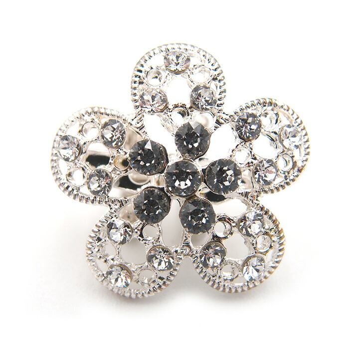 ブローチ帯留め スワロフスキー SWAROVSKI クリスタル シルバー 花 箱付き カジュアル レディース T28 sw28