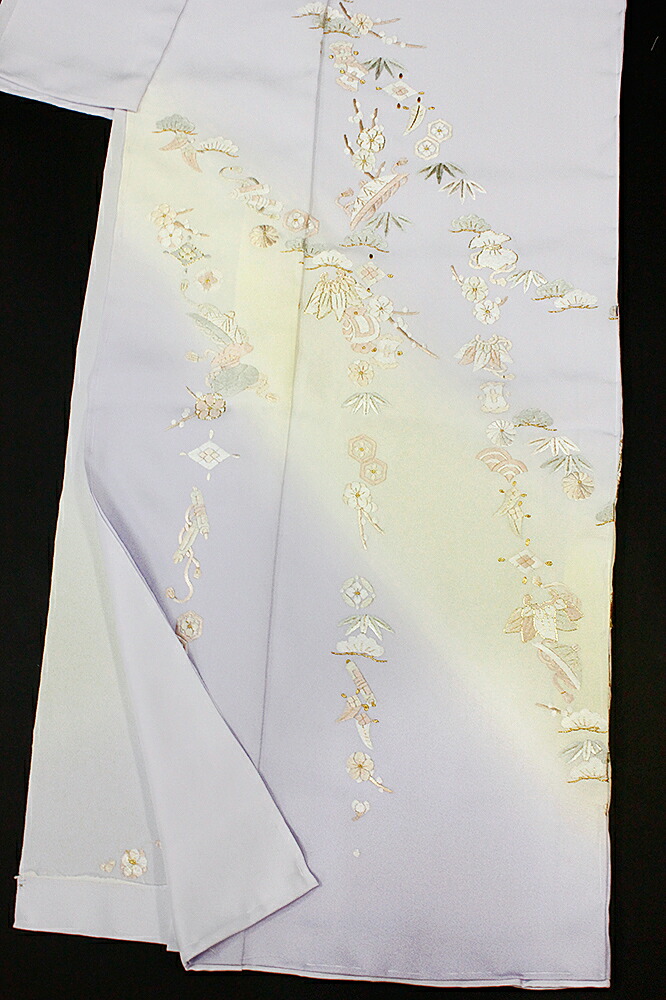 訪問着 手刺繍 正絹 豪華 フォーマル 宝尽くし 薄紫 結婚式 入学式 卒業式 入園式 卒園式 未仕立て f132 訪問着 手刺繍 正絹 豪華 フォーマル 宝尽くし 薄紫 結婚式 入学式 卒業式 入園式 卒園式 未仕立て f132