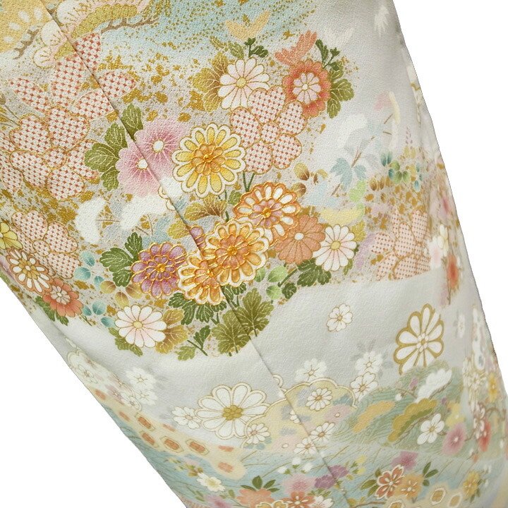 訪問着 正絹 作家物 落款 手描き 秋草花文様 共八掛 159cm 66cm 訪問着 正絹 作家物 落款 手描き 秋草花文様 共八掛 159cm 66cm 【公式