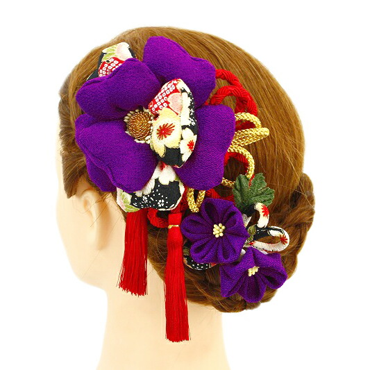 楽天スーパーsale 10 Off 髪飾り 成人式 振袖 袴 点セット 紫 大人 かんざし 簪 卒業式 フォーマル 結婚式 花飾り つまみ細工 ちりめん 手作り W78 W308 1 髪飾り 紫 N855 Wsi Sermus Es