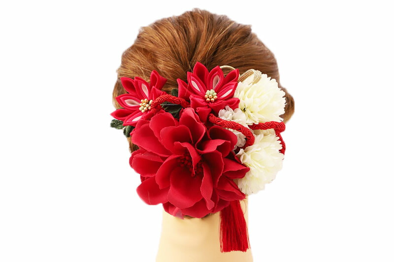 楽天スーパーsale 10 Off 髪飾り 成人式 振袖 浴衣 卒業式 袴 結婚式 2点セット 赤 白 花 和 洋 かんざし 手作り 簪 つまみ細工 ちりめんフォーマル 花飾り 玉飾り ブライダル W 78 304 263 O780 Si Sermus Es