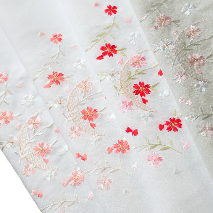 楽天市場】半襟 刺繍 半衿 振袖 成人式 桜 短冊 花 古典柄 白地 ピンク 朱赤 日本製 レディース 卒業式 袴姿 フォーマル 清楚 上品 可愛い  送料無料 T360 r987 : ロマン着物みやがわ