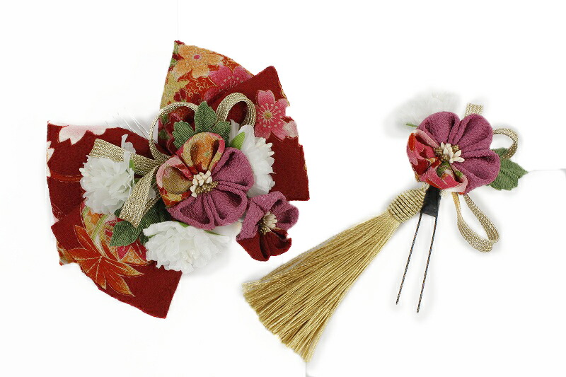 楽天スーパーsale 10 Off 髪飾り リボン 成人式 振袖 浴衣 卒業式 袴 結婚式 2点セット 赤 花 和 洋 かんざし 手作り 簪 つまみ細工 ちりめんフォーマル 花飾り 玉飾り ブライダル W68 294 285 赤 P986 Si Sermus Es