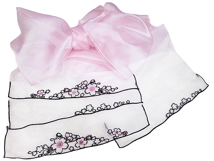 楽天市場】夏 半幅帯 麻 小袋帯 日本製 ドロンワーク 刺繍 桜 仕立て