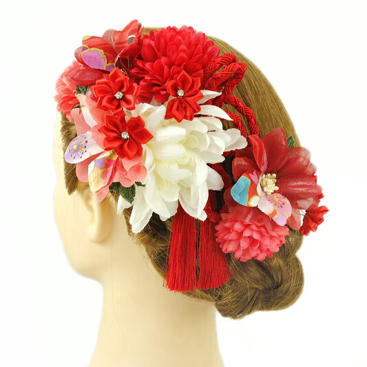 楽天スーパーsale 10 Off 髪飾り 成人式 振袖 浴衣 卒業式 袴 結婚式 点セット1 赤 白 花 和 洋 かんざし 手作り 簪 つまみ細工 ちりめんフォーマル 花飾り 玉飾り ブライダル W 68 304 31赤 白 P798 Si Sermus Es