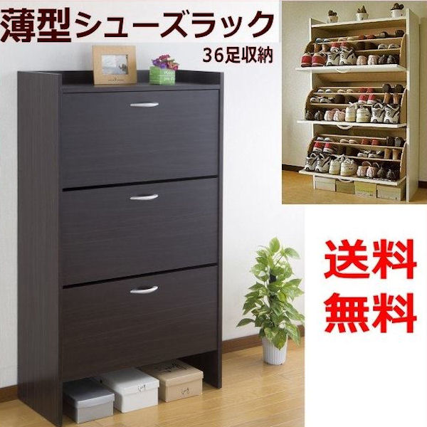 送料無料 シューズボックス シューズケース 下駄箱 3段 最大36足 玄関すっきり収納 薄型 省スペースタイプ Oswegocountybusiness Com