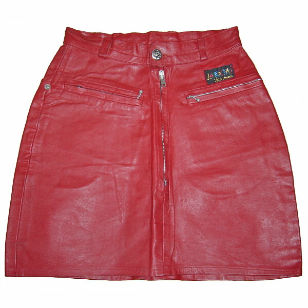 JOHNSONS / LA ROCKA ! VINTAGE LEATHER JEAN SKIRT RED Rockabilly ラロッカ！ レザー ジーン 革 スカート 赤 ロカビリー ウエスタン【中古】【パンク】【PUNK】【ロマンチックノイローゼ店】
