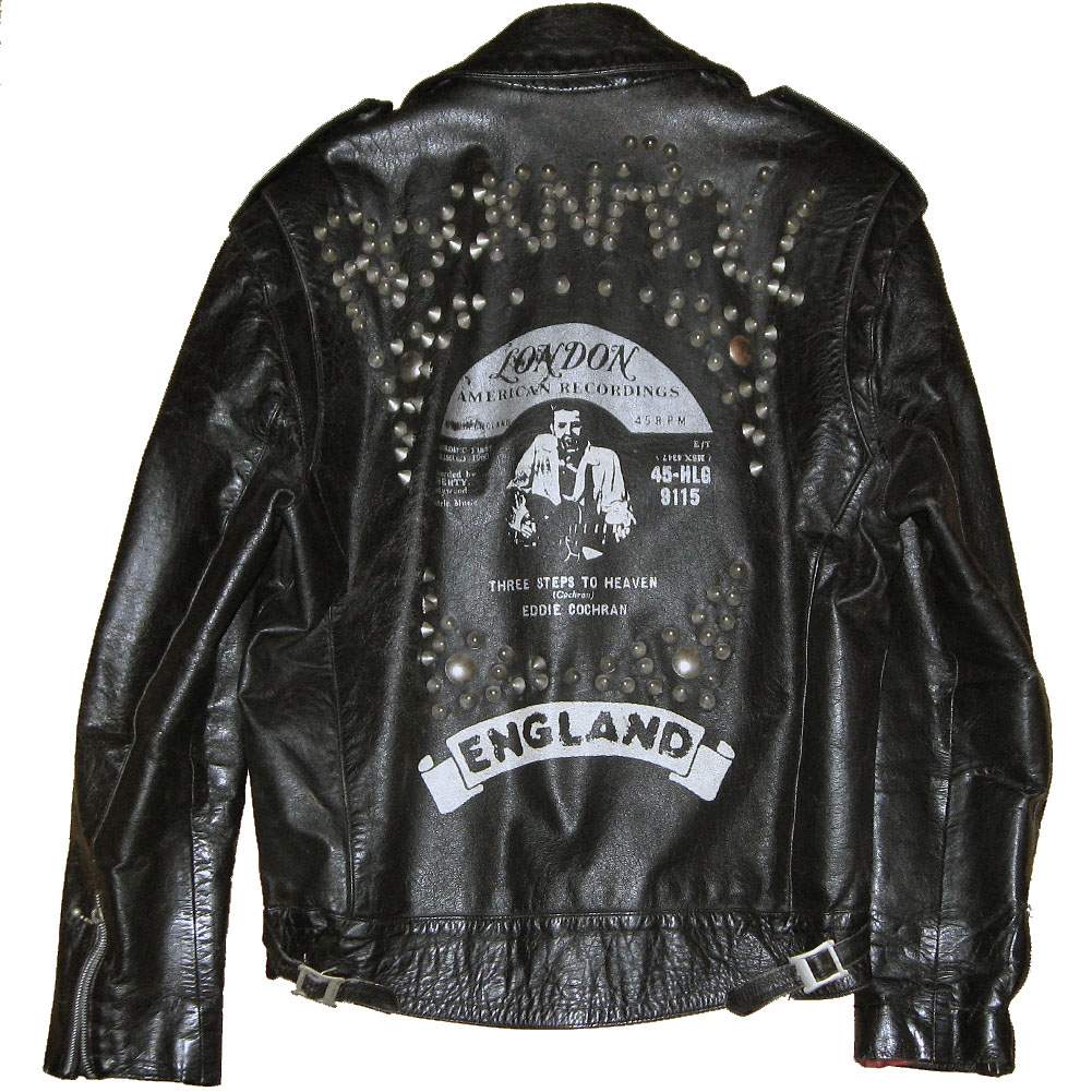 Johnsons La Rocka Vintage Ed Cochran Studded Leather Biker Jacket Rock N Roll