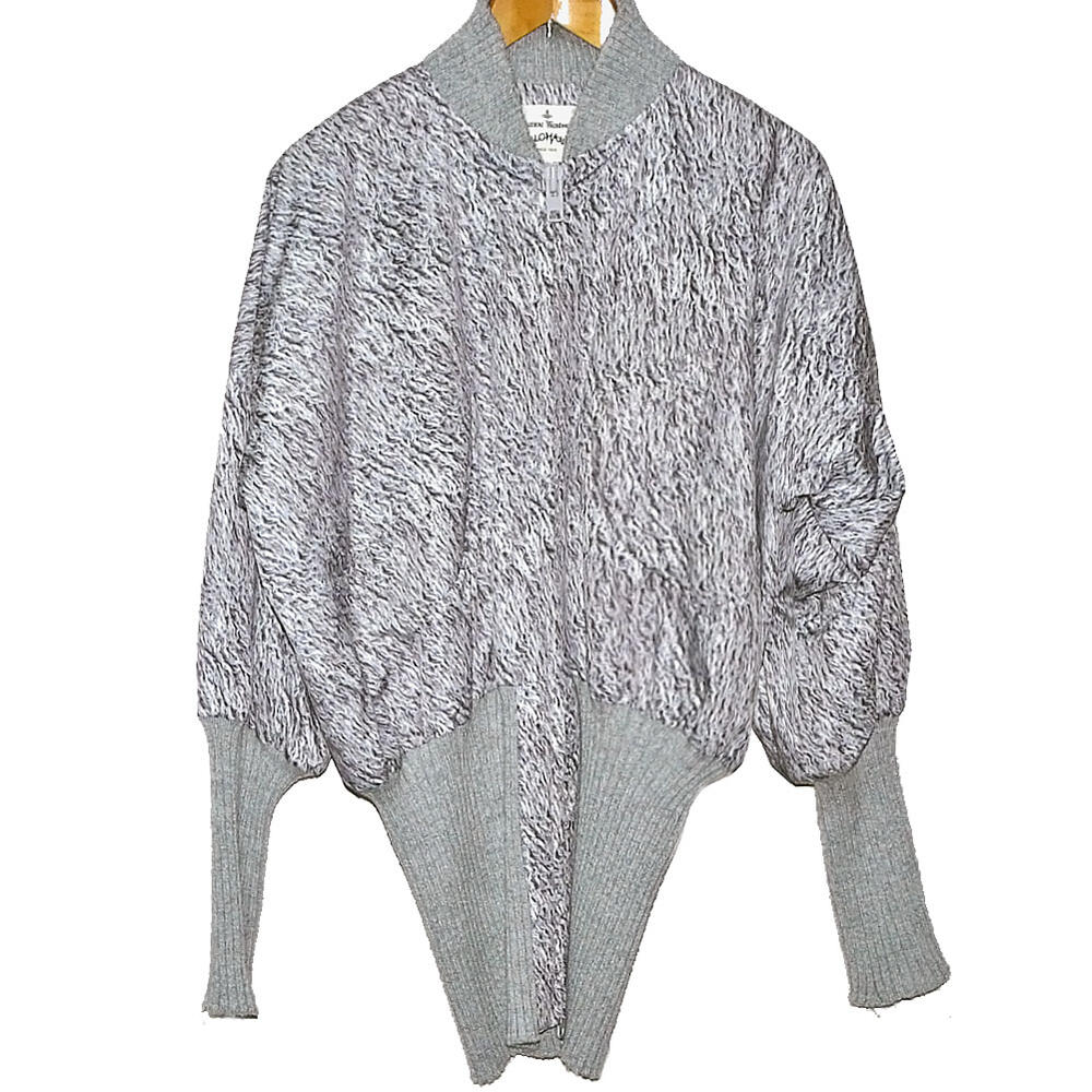 Vivienne Westwood Anglomania BOMBER JACKET ヴィヴィアン ウエストウッド アングロマニア ボマージャケット ファープリント グレー系【中古】【パンク】【PUNK】【ロマンチックノイローゼ店】