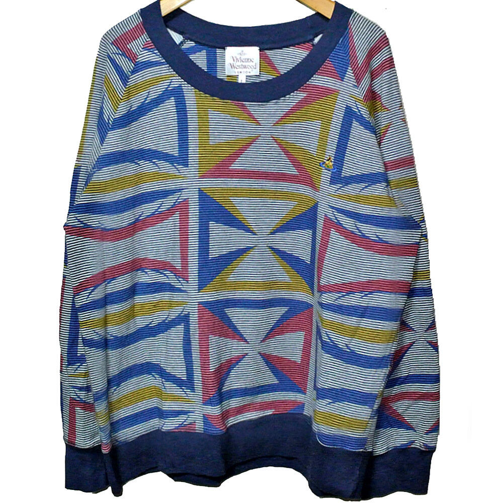 Vivienne Westwood ABSTRACT JUMPER TOP APACHE ヴィヴィアン ウエストウッド アパッチ柄 長袖 Tシャツ カットソー【中古】【パンク】【PUNK】【ロマンチックノイローゼ店】