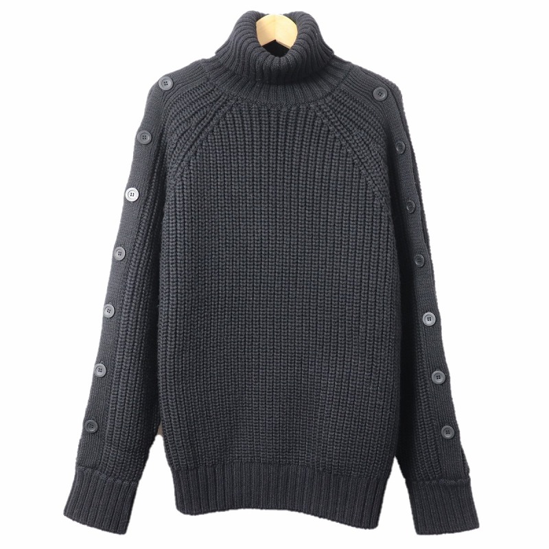 【値下げしました!】JOHN LAWRENCE SULLIVAN BUTTON SLEEVE KNIT SWEATER ジョンローレンスサリバン  4D007-0121-38 ブラック サイズos 【中古】【レディース】【金沢本店 併売品】【720525Kz】 | 浪漫遊　楽天市場店