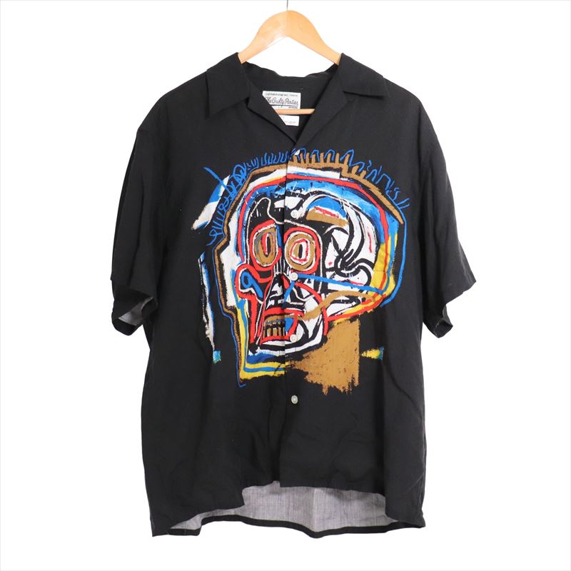 WACKO MARIA ワコマリア JEAN-MICHEL BASQUIAT S/S HAWAIIAN SHIRT TYPE-1 バスキア コラボ ハワイアン シャツ サイズ L アロハ オープンカラー 【中古】【ストリート・ルード】 【金沢本店 併売品】【684819Kz】